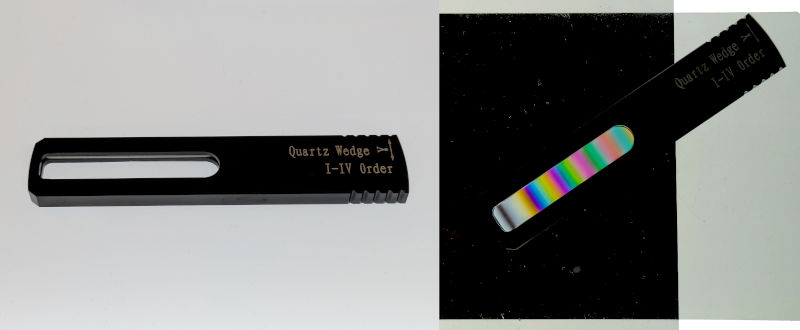 image of tint plate in room light and in polariscope